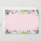 ツーワイルドピンク金ゴールドグリーンリーサファリ誕生日 招待状 (裏面)