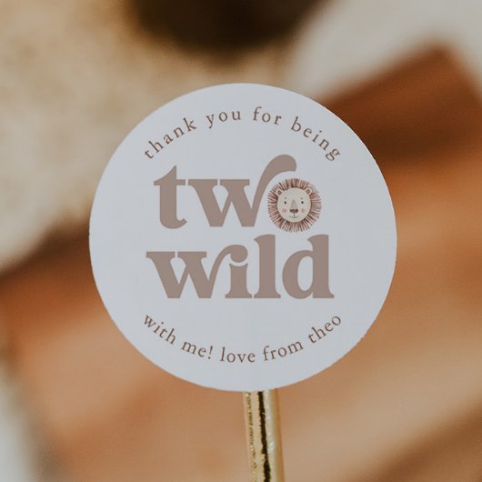 ツーワイルドライオン誕生日サンキューユア ラウンドシール