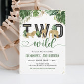 ツーワイルド誕生日サファリアニマルズ誕生日 招待状