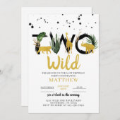 ツーワイルド ゴールドサファリ 誕生日招待状 招待状 (正面/裏面)