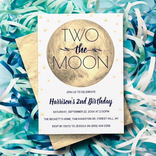 ツーンザムーンセカンドバースデー招待状 招待状