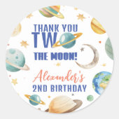 ツーンザムーン2nd誕生日宇宙銀河系パーティー ラウンドシール (正面)