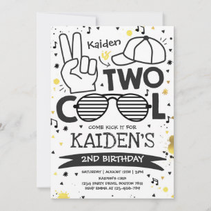 ツー クール バースデー パーティー I'm Two Cool 2歳の誕生日 招待状