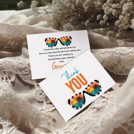 ツー クール ボーイ 2歳の誕生日パーティー サンキューカード