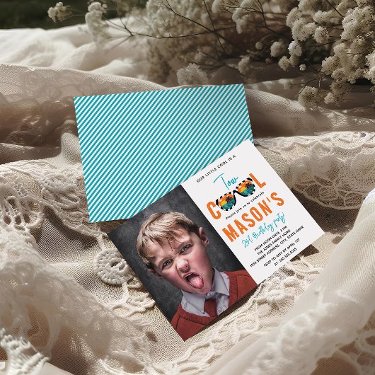 ツー クール ボーイ 2歳の誕生日パーティー 招待状