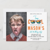 ツー クール ボーイ 2歳の誕生日パーティー 招待状 (正面)