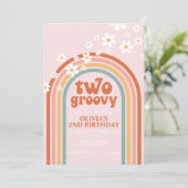 ツー・グルービーなダイジー・ボーホー・フラワーレインボー2歳の誕生日 招待状 (スタンド正面)