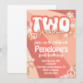 ツー・グルービー 2歳の誕生日パーティー招待状 招待状 (正面/裏面)