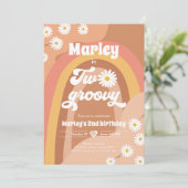 ツー・グルーヴィー セカンドバースデー 2歳 レトロ ボヘミア ダイシー 招待状 (スタンド正面)