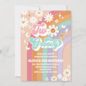 ツー グルーヴィー デイジー 2歳の誕生日招待状 招待状 (正面)
