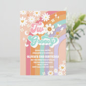 ツー グルーヴィー デイジー 2歳の誕生日招待状 招待状 (スタンド正面)