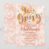 ツー・グルーヴィー・パーティー招待状 デイジー 2歳の誕生日 招待状 (正面/裏面)