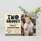 ツー・グルーヴィー・ボーイ 2歳の誕生日写真 招待状 (スタンド正面)