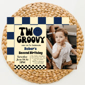 ツー・グルーヴィー・ボーイ 2歳の誕生日写真 招待状