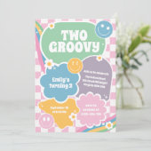 ツー・グルーヴィー・レトロ・ヒッピーの2歳の誕生日 招待状 (スタンド正面)