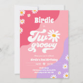 ツー・グルーヴィー 2歳の誕生日パーティー ボヘミアンレトロ ダイシー 招待状 (正面)