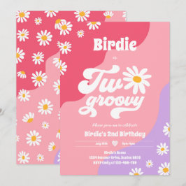 ツー・グルーヴィー 2歳の誕生日パーティー ボヘミアンレトロ ダイシー 招待状