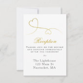 ツー ゴールド ハーツ | ミニマルな結婚式の受付案内カード 招待状 (正面)