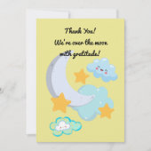 ツー・ザ・ムーン かわいい誕生日写真の感謝カード 招待状 (正面)