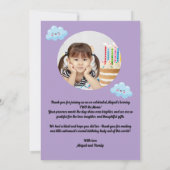 ツー・ザ・ムーン・キュートな誕生日写真の感謝カード 招待状 (裏面)