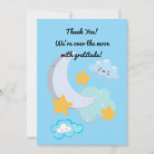 ツー・ザ・ムーン・キュートな誕生日写真の感謝カード 招待状 (正面)