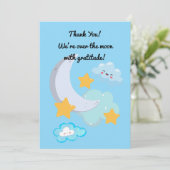 ツー・ザ・ムーン・キュートな誕生日写真の感謝カード 招待状 (スタンド正面)