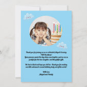 ツー・ザ・ムーン・キュートな誕生日写真の感謝カード 招待状 (裏面)