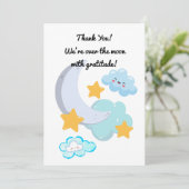 ツー・ザ・ムーン・キュートな誕生日写真の感謝カード 招待状 (スタンド正面)