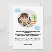 ツー・ザ・ムーン・キュートな誕生日写真の感謝カード 招待状 (裏面)