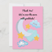 ツー・ザ・ムーン・キュートな誕生日写真の感謝カード 招待状 (正面)