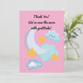 ツー・ザ・ムーン・キュートな誕生日写真の感謝カード 招待状 (スタンド正面)