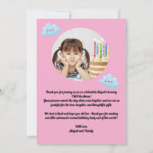 ツー・ザ・ムーン・キュートな誕生日写真の感謝カード 招待状 (裏面)