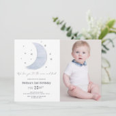 ツー ザ ムーン ジェンダーニュートラル 2歳の誕生日パーティー 招待状 (スタンド正面)