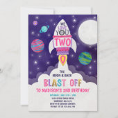 ツー ザ ムーン バースデー インビテーション ラブド トゥー ザ ムーン (正面)