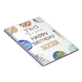 ツー ザ ムーン | 現代的な宇宙をテーマにした2歳の誕生日デコレーション ノートブック (右側)