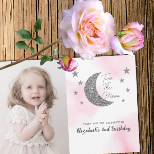 ツー ザ ムーン 2歳の誕生日感謝カード サンキューカード