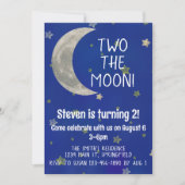 ツー・ザ・ムーン 2歳の誕生日 招待状 (正面)