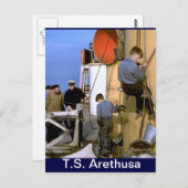 「ツー・シスターズ アレトゥーサ」、船の帆桁を描く ポストカード (正面/裏面)