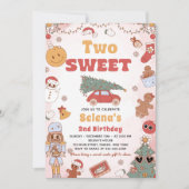 ツー・スウィート・グルービー・クリスマス 2歳の誕生日招待状 招待状 (正面)