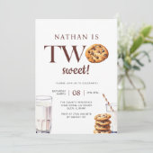 ツー・スウィート・ミルク・アンド・クッキー 2歳の誕生日 招待状 (スタンド正面)