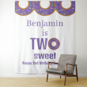 ツー・スウィート 2歳の誕生日 パープル ドーナツ パーティー タペストリー (インサイチュ)