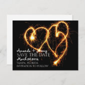 ツー・スパークラーズ・ハート・セーブ・ザ・デート 案内ポストカード (正面/裏面)