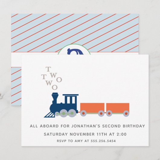 ツー ツー トレイン 招待状 (正面/裏面)