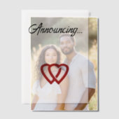 ツー・ハーツの婚約発表 ベラム紙招待状 (オフセット (カップル))