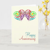 ツー ハーツ ウェディング アニバーサリー カード (黄色い花)