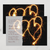 ツー ハーツ スパークラー ウェディング インビテーション (正面/裏面)
