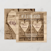 ツー ハーツ ラスティック ウッド シャッター ウェディング インビテーション (正面/裏面)