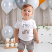 ツー ファスト ダスティー ブルー モンスター トラック バースデー T シャツ