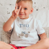 ツー ファスト ダスティー ブルー モンスター トラック バースデー T シャツ