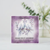 ツー・ホワイト・ドヴス・レズビアン・ウェディング 招待状 (スタンド正面)